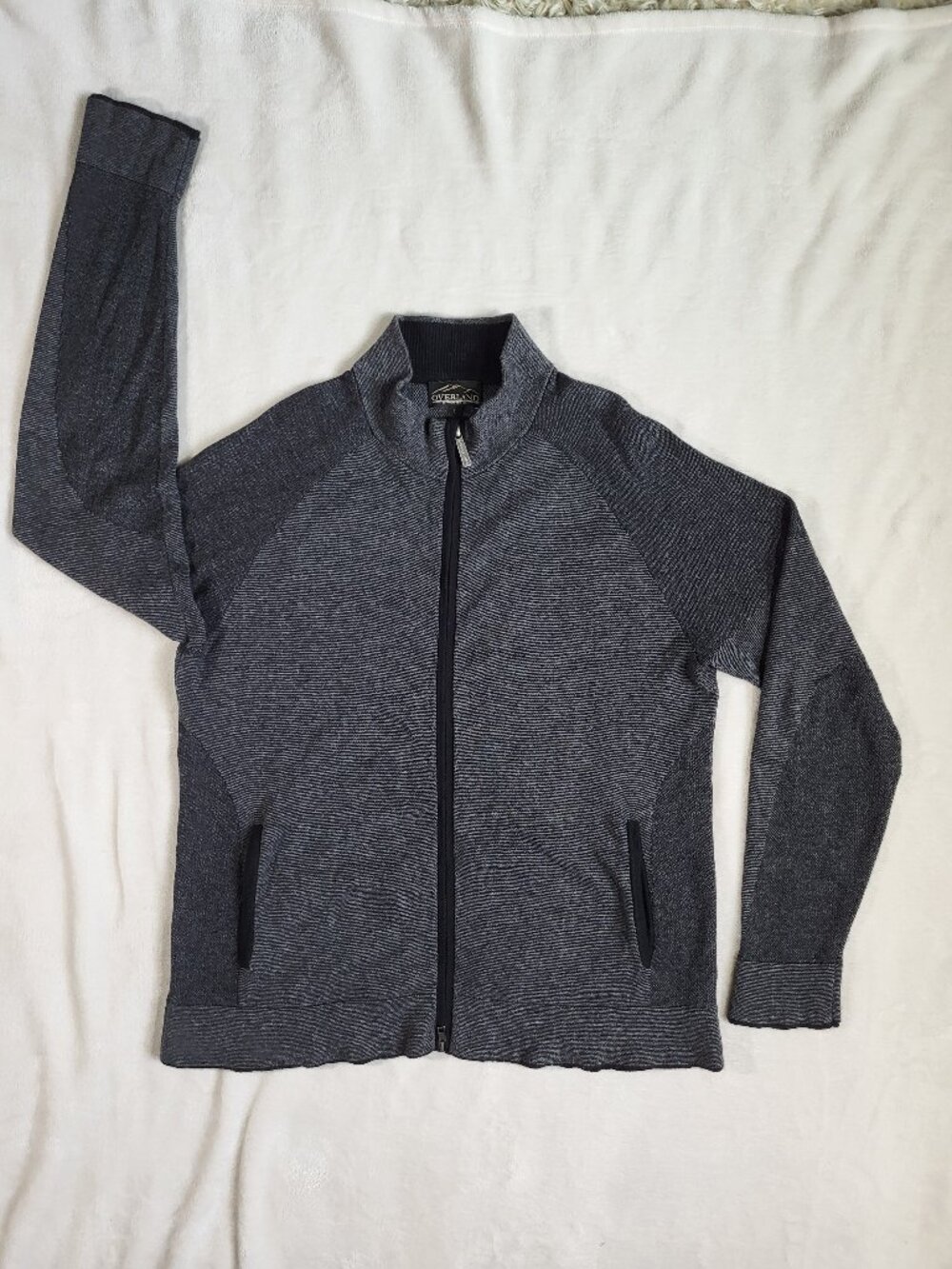 Overland Louis Wool-Blend Black Charcoal Sweater - Large